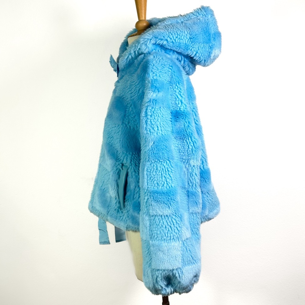 By Anthropologie Cropped Faux Fur Hoodie Jacket NWT - Picture 8 of 13